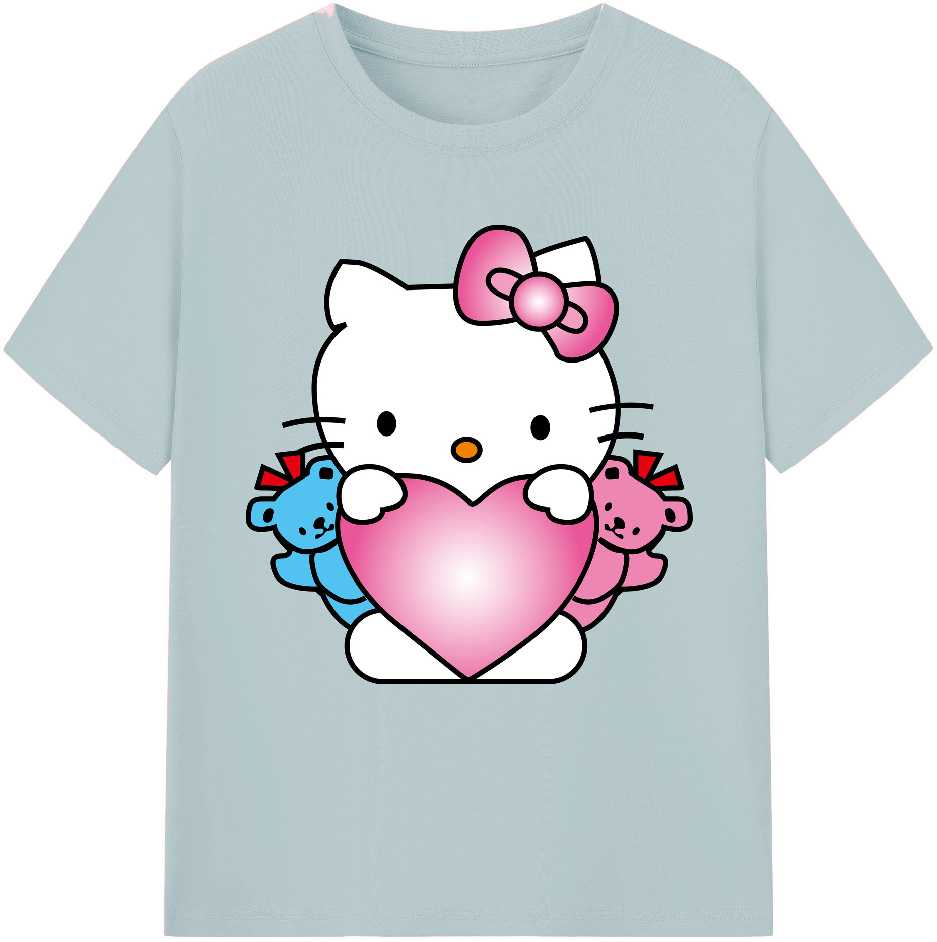 （画像用） Hello Kitty ハローキティ 綿100％半袖Tシャツ（フロントプリント）